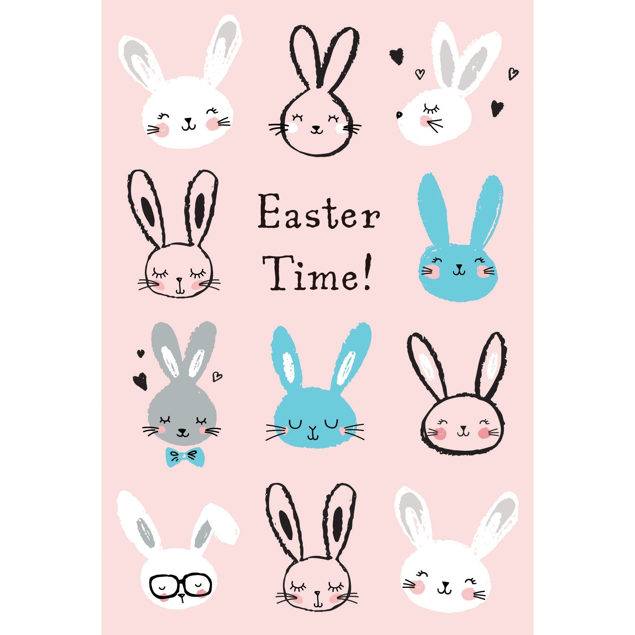 Rabbit Faces Easter Card - Cardmore